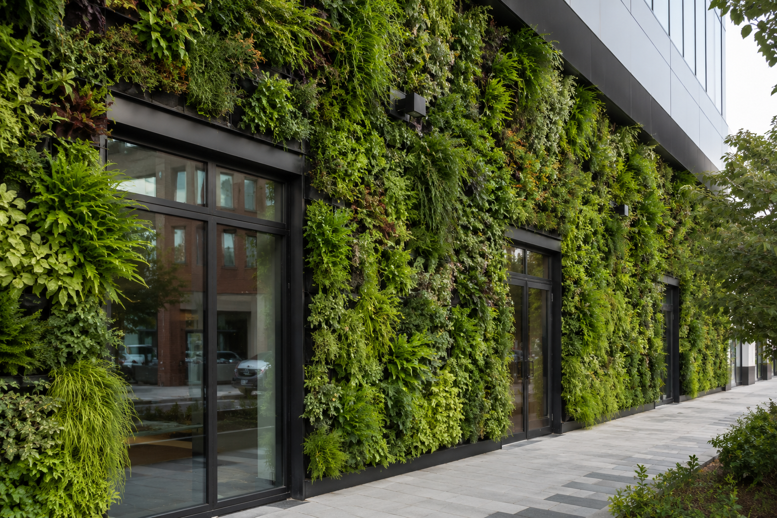 Exterior living wall installation